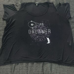 Jessica Simpson Dreamer T shirt black purple